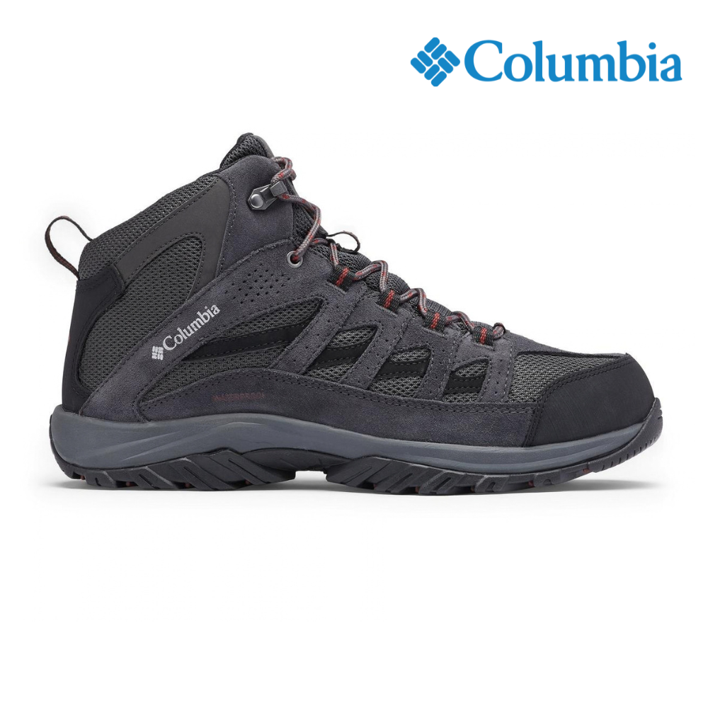 Explore Columbia Men Crestwood Mid Waterproof - Dark Grey / Deep Rust for trail, outdoor & lifestyle use | Liv Activ Singapore
