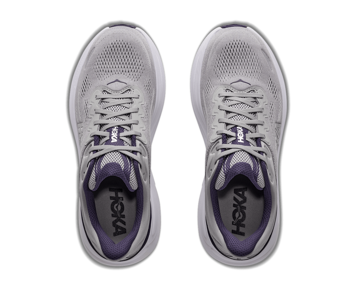 Explore HOKA Men Bondi 9 Wide - Stellar Grey / Squid Ink for trail, outdoor & lifestyle use | Liv Activ Singapore