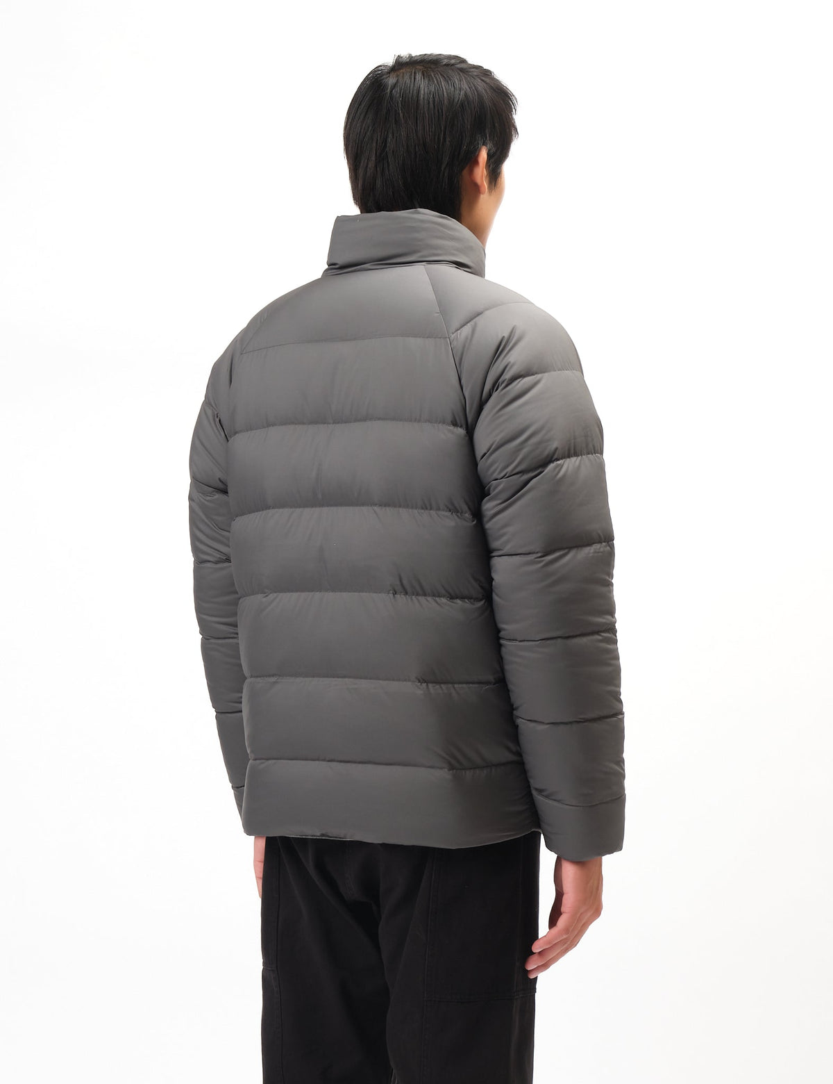 Explore Patagonia Men Reversible Silent Down Jacket - Forge Grey for trail, outdoor & lifestyle use | Liv Activ Singapore