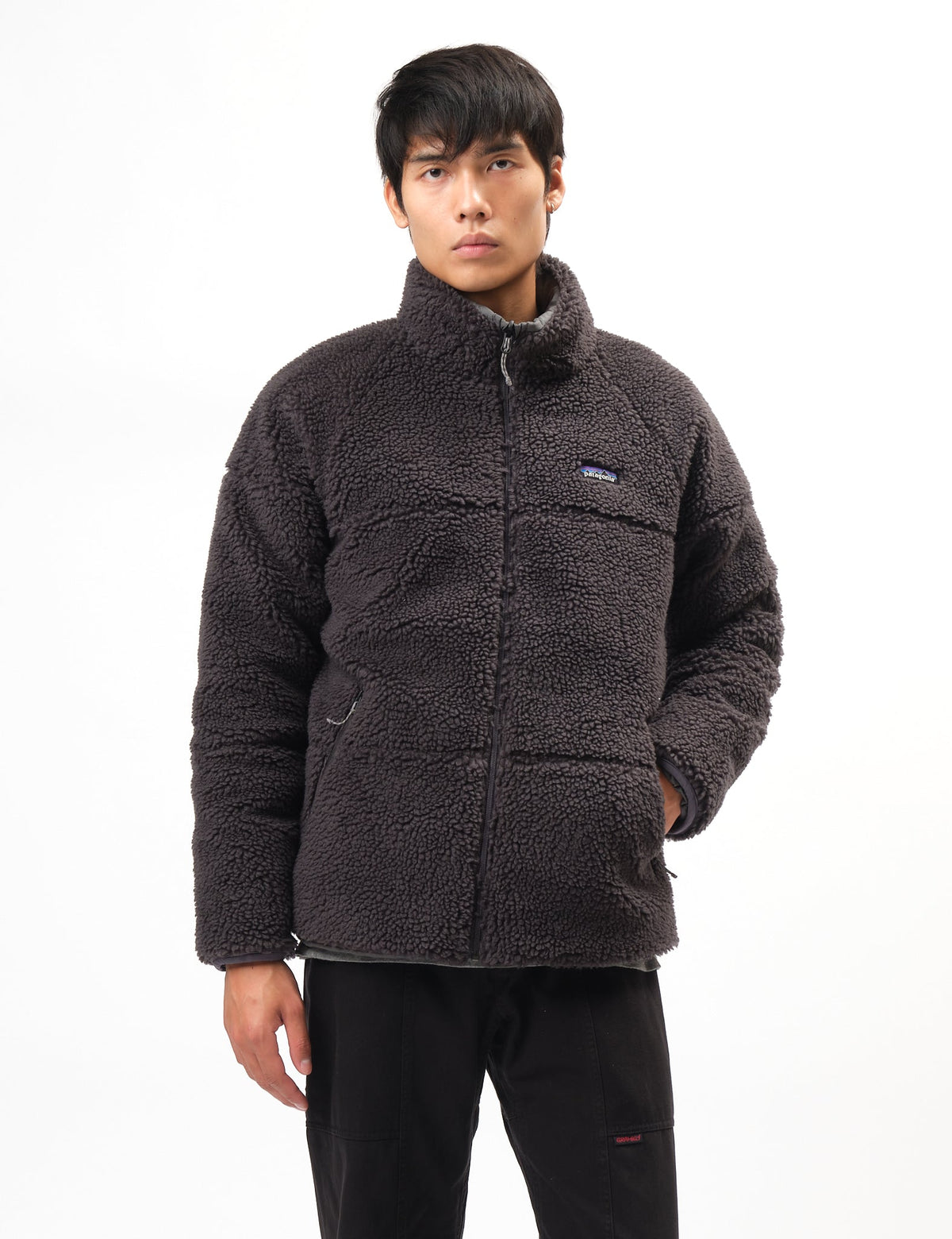 Explore Patagonia Men Reversible Silent Down Jacket - Forge Grey for trail, outdoor & lifestyle use | Liv Activ Singapore