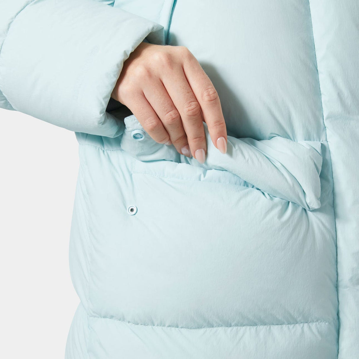 Explore Helly Hansen Women Inspire Down Puffer - Barely Blue for trail, outdoor & lifestyle use | Liv Activ Singapore