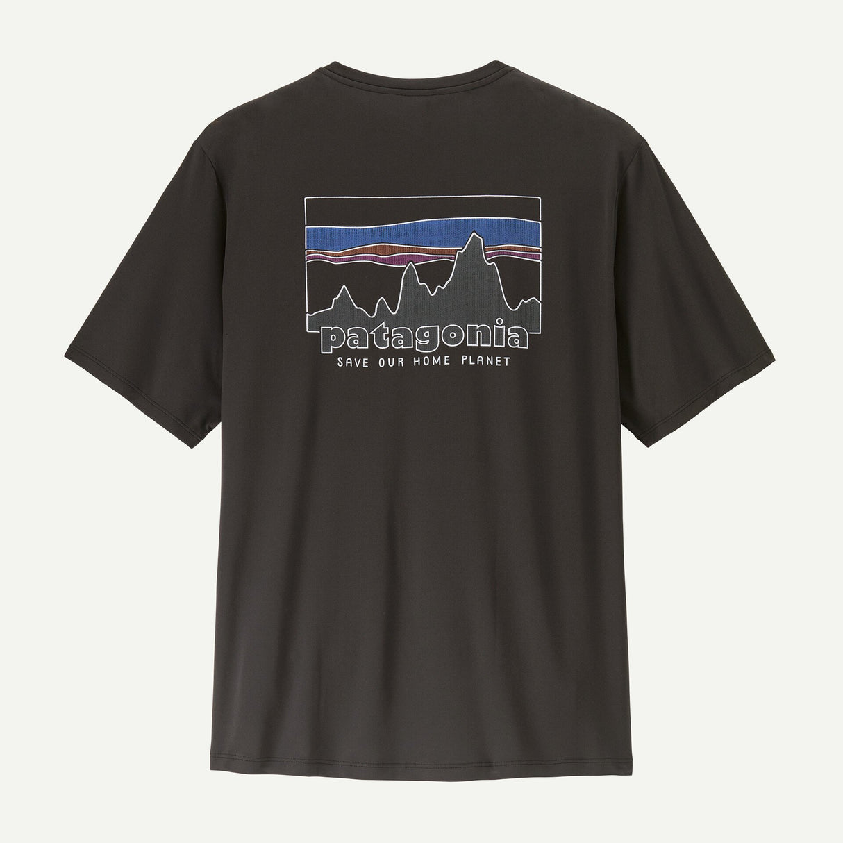 Explore Patagonia Men Capilene® Cool Daily Shirt - '73 Skyline - Black for trail, outdoor & lifestyle use | Liv Activ Singapore