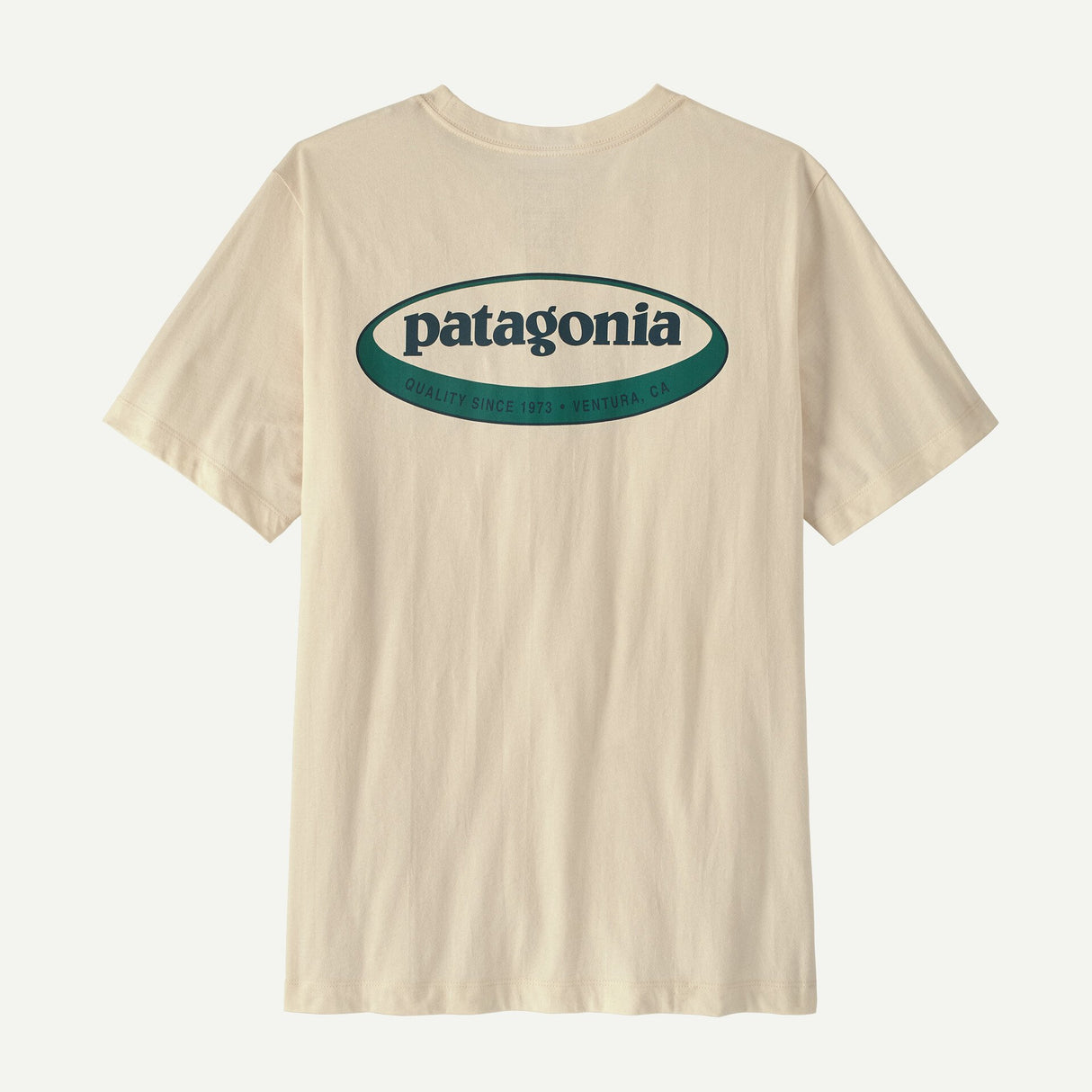 Explore Patagonia Men '95 Oval Logo T-Shirt - Undyed Natural for trail, outdoor & lifestyle use | Liv Activ Singapore