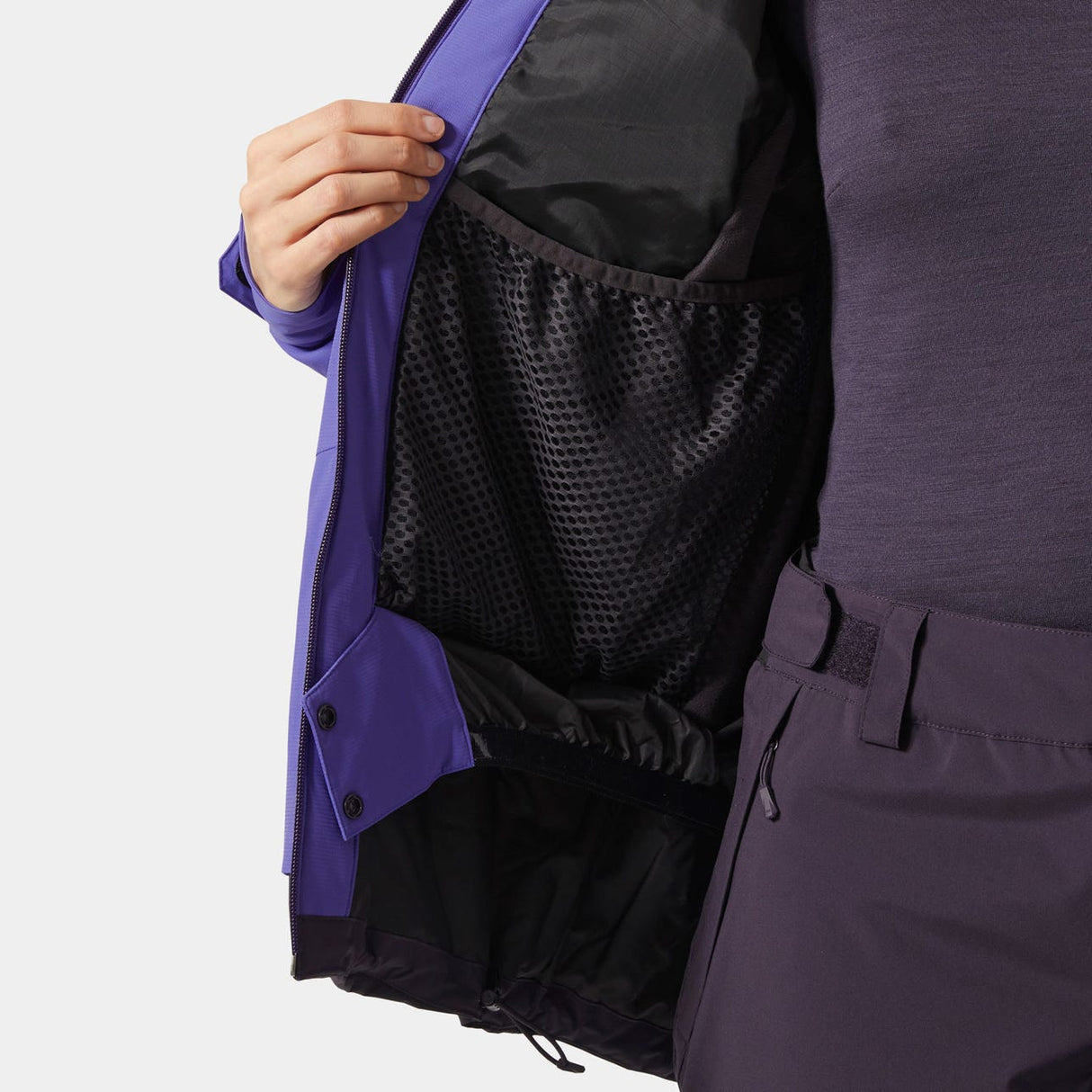 Explore Helly Hansen Women Powchaser 2.0 Jacket - Black Grape for trail, outdoor & lifestyle use | Liv Activ Singapore