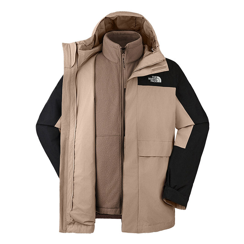 The North Face Men Elements Fleece Triclimate Jacket - AP Mushroom Grey / TNF Black / Mocha Brown