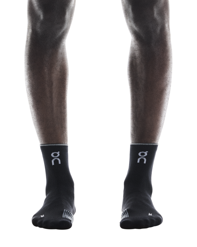 On Unisex Performance Run Sock Mid - Black / Eclipse