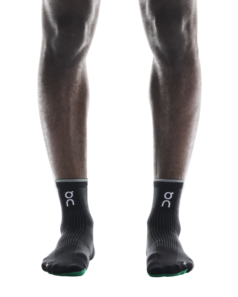 On Unisex Elite Run Sock Mid - Black / Magnet