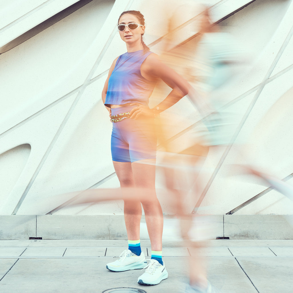 Feetures Active Elite Light Cushion Quarter - Surfboard Blue