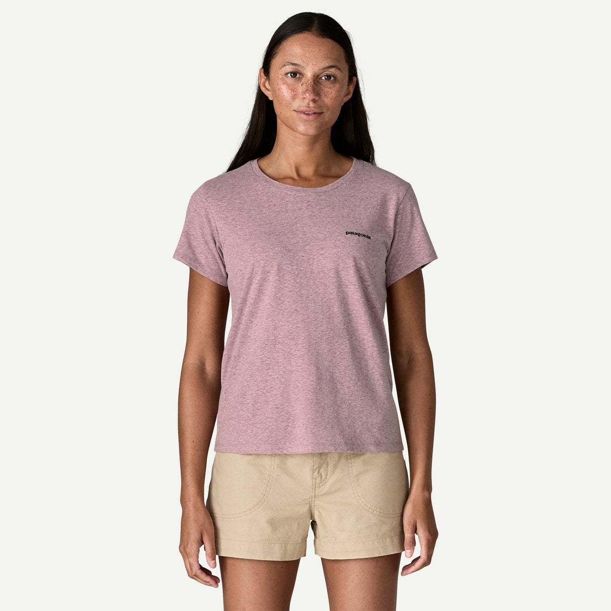 Explore Patagonia Women P-6 Logo Responsibili-Tee® - Quiet Violet for trail, outdoor & lifestyle use | Liv Activ Singapore