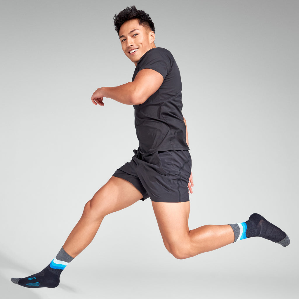 Feetures Active Elite Light Cushion Mini Crew - Black Swell