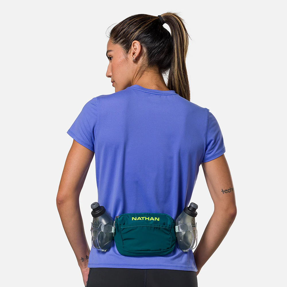 Nathan Sports Trail Mix Plus 3.0 Hydration Belt - Deep Teal / Finish Lime