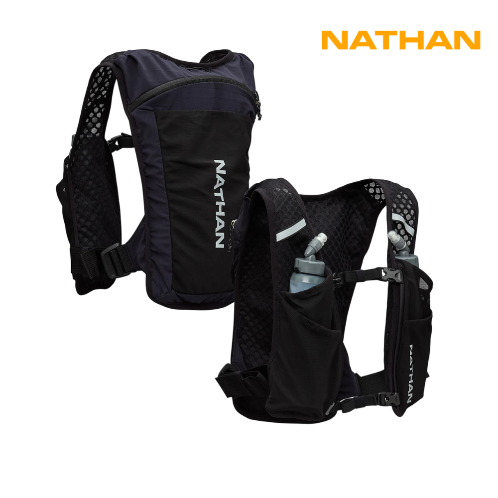 Nathan Sports Quick Start 3.0 4L Soft Flask Hydration Pack - Black / Reflective Silver