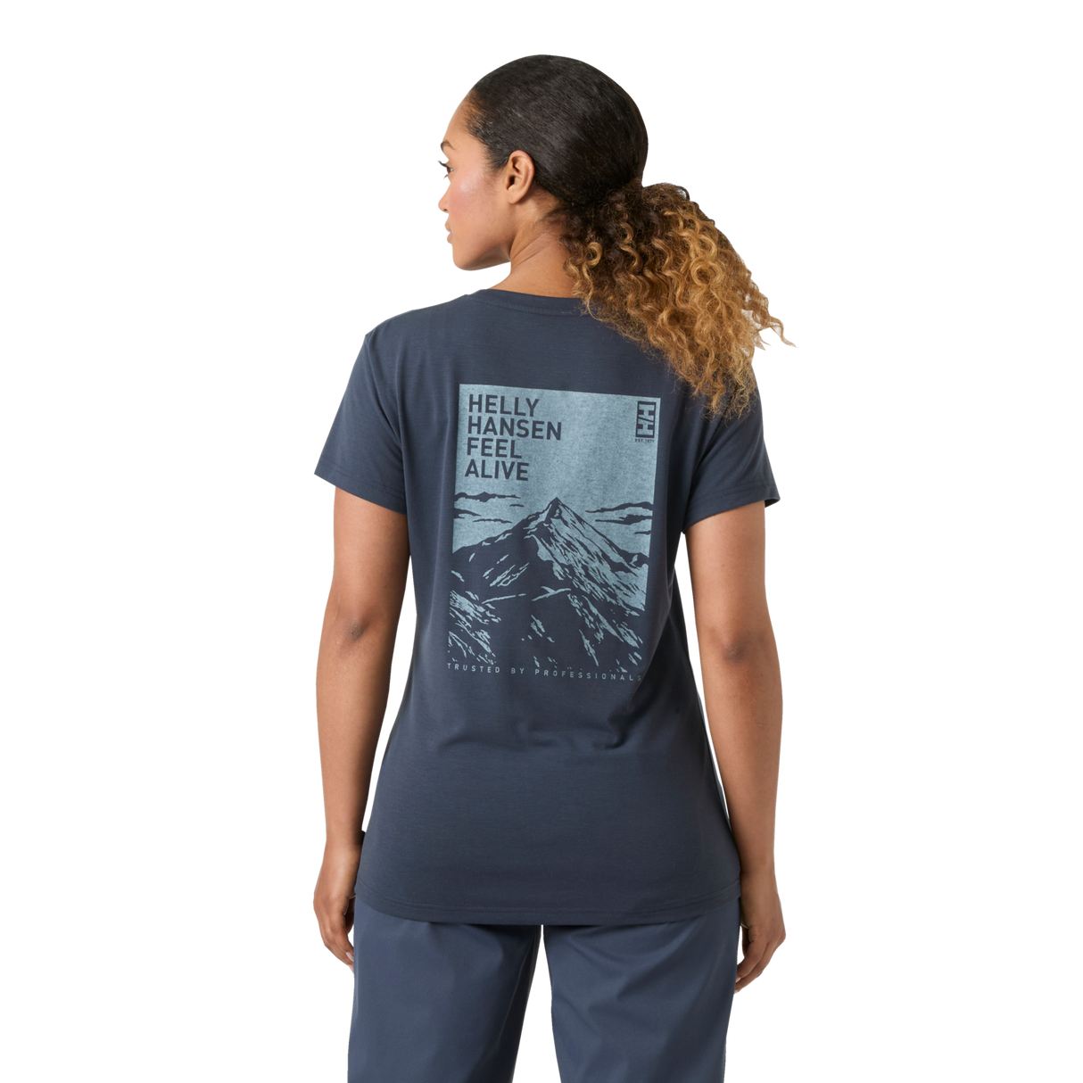 Explore Helly Hansen Women Skog Graphic T-Shirt - Alpine Frost for trail, outdoor & lifestyle use | Liv Activ Singapore