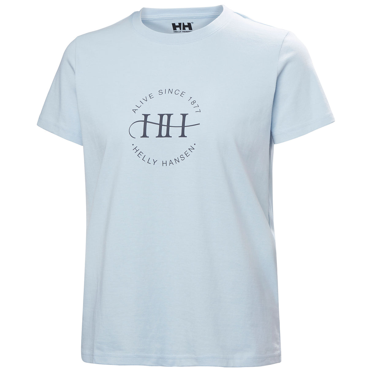 Explore Helly Hansen Women Core Graphic T-shirt 2.0 - Pinnacle Blue for trail, outdoor & lifestyle use | Liv Activ Singapore