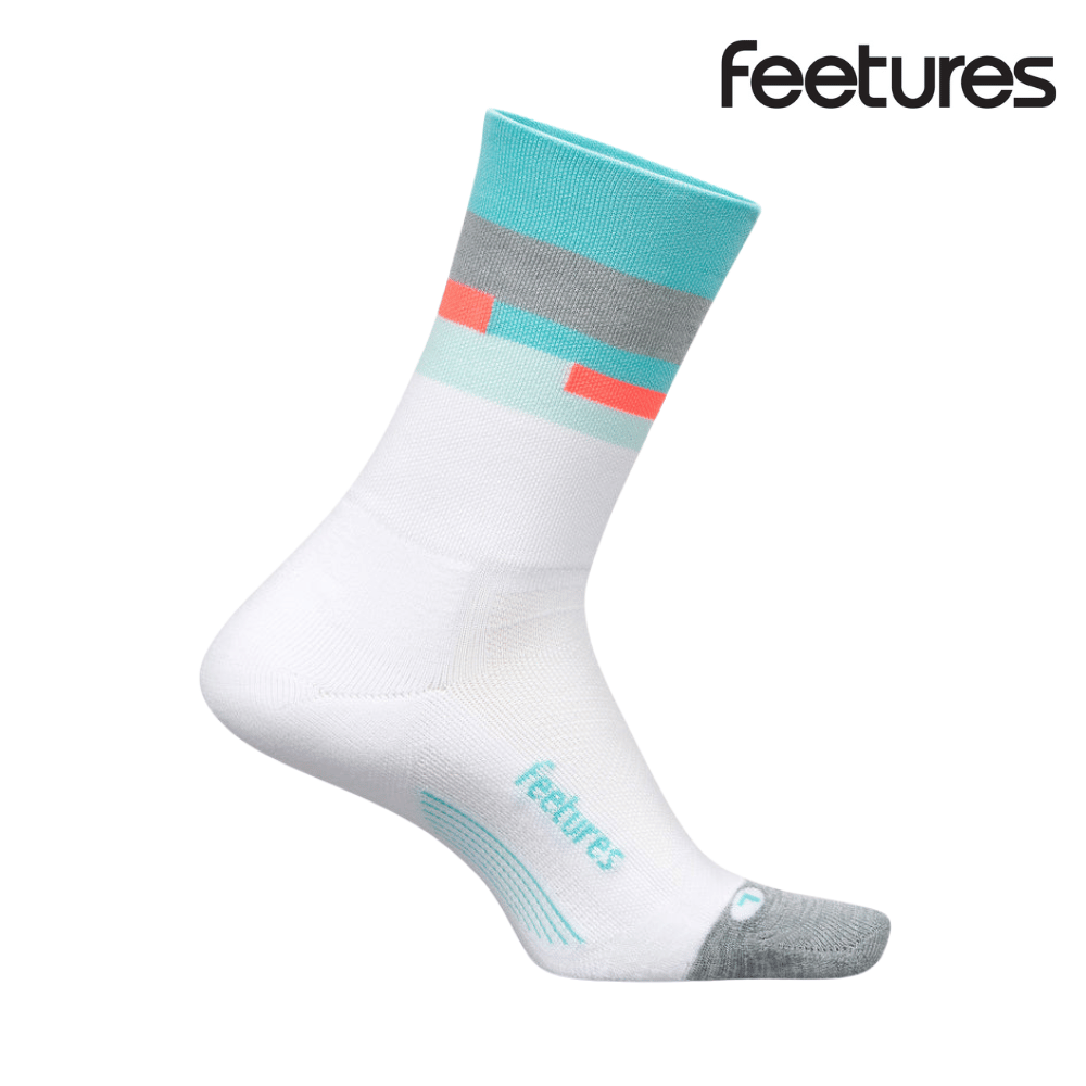 Feetures Active Elite Light Cushion Mini Crew - Aquatic White