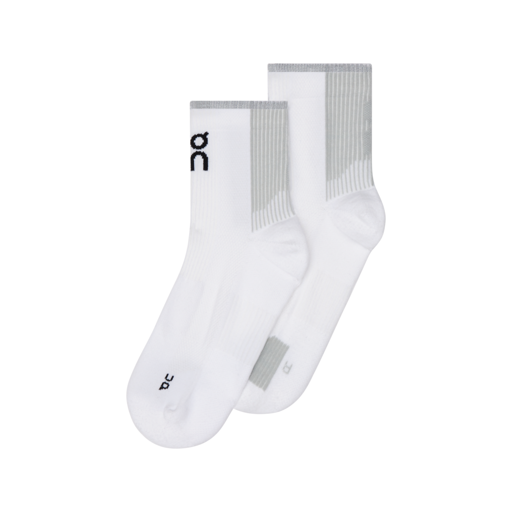 On Unisex Performance Run Sock Mid - White / Glacier