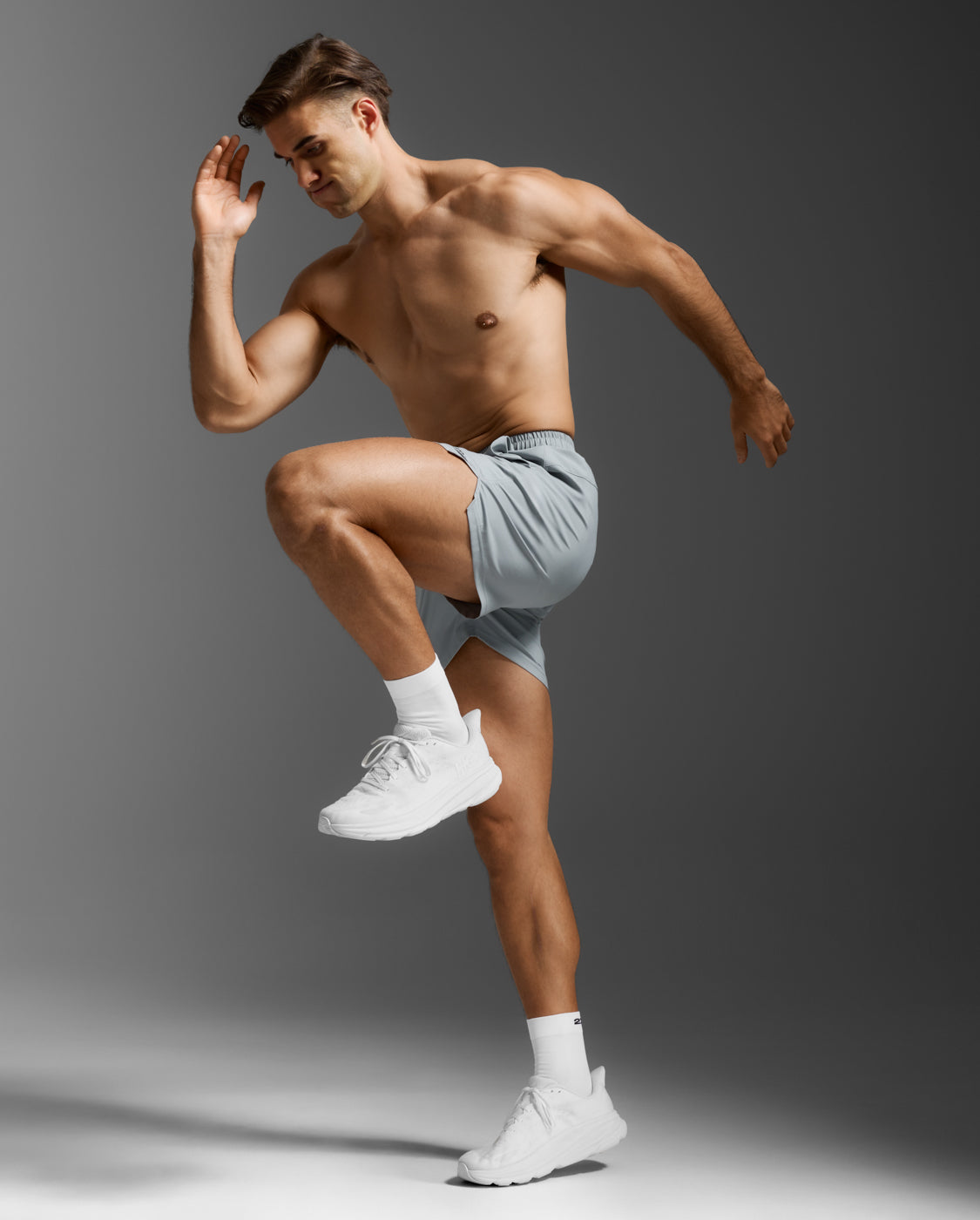 2XU Men Aero 5 Inch Shorts - Weathervane Marble / Black Reflective