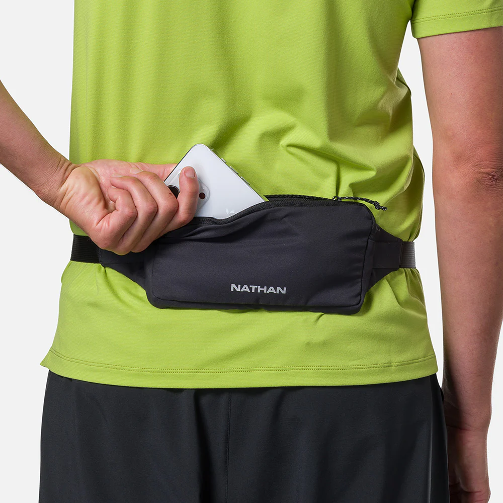 Explore Nathan Sports Marathon Waist Pack 3.0 - Black / Reflective Silver for trail, outdoor & lifestyle use | Liv Activ Singapore
