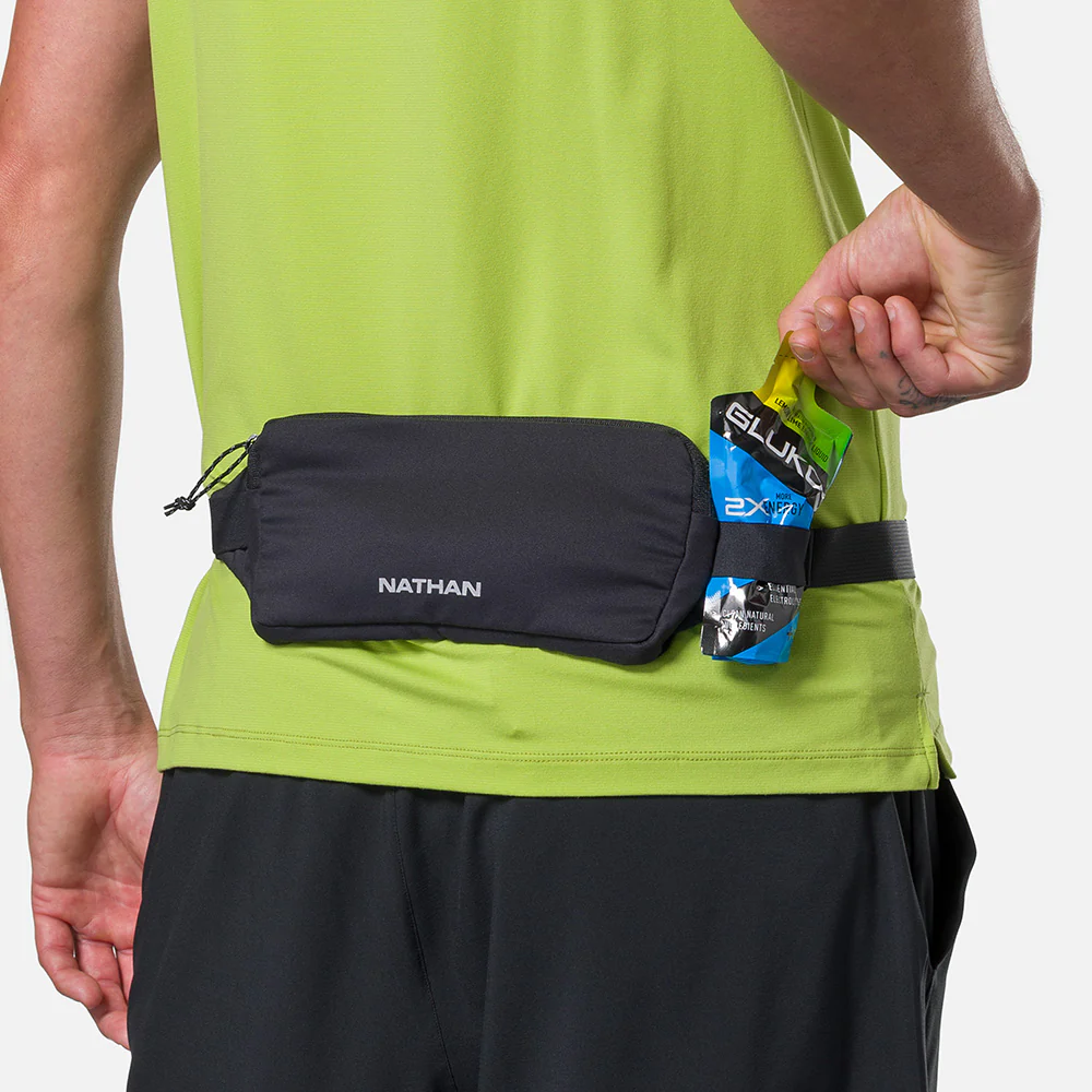 Explore Nathan Sports Marathon Waist Pack 3.0 - Black / Reflective Silver for trail, outdoor & lifestyle use | Liv Activ Singapore