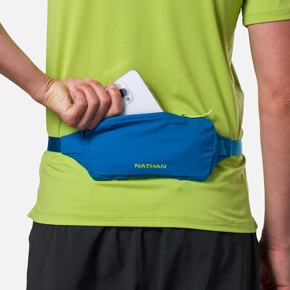 Explore Nathan Sports Marathon Waist Pack 3.0 - Deep Blue / Finish Lime for trail, outdoor & lifestyle use | Liv Activ Singapore