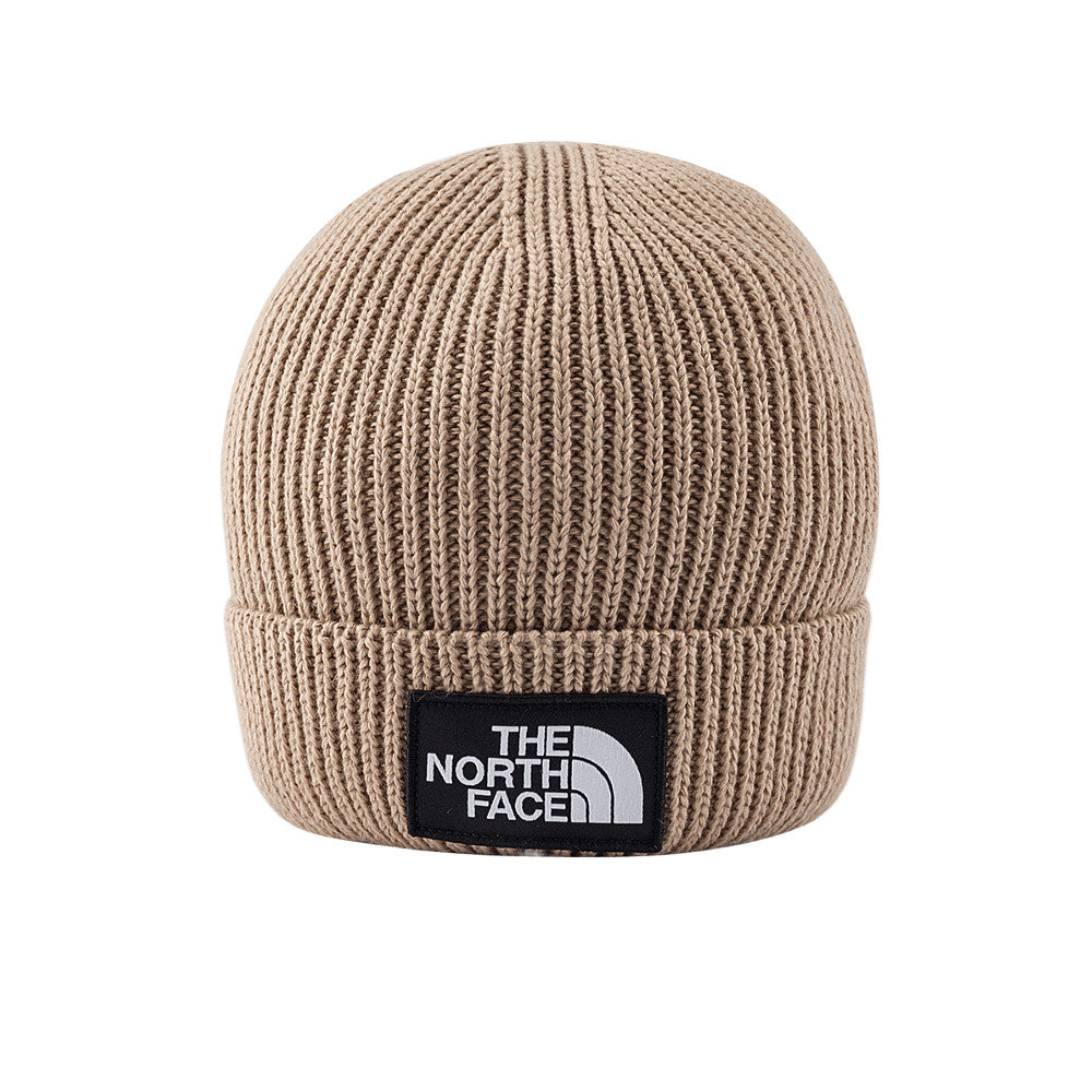 The North Face Unisex Logo Box Cuffed Beanie - Mushroom Grey