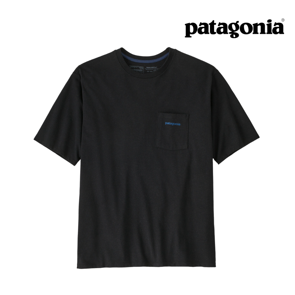 Explore Patagonia Men Boardshort Logo Pocket Responsibili-Tee® - Ink Black for trail, outdoor & lifestyle use | Liv Activ Singapore