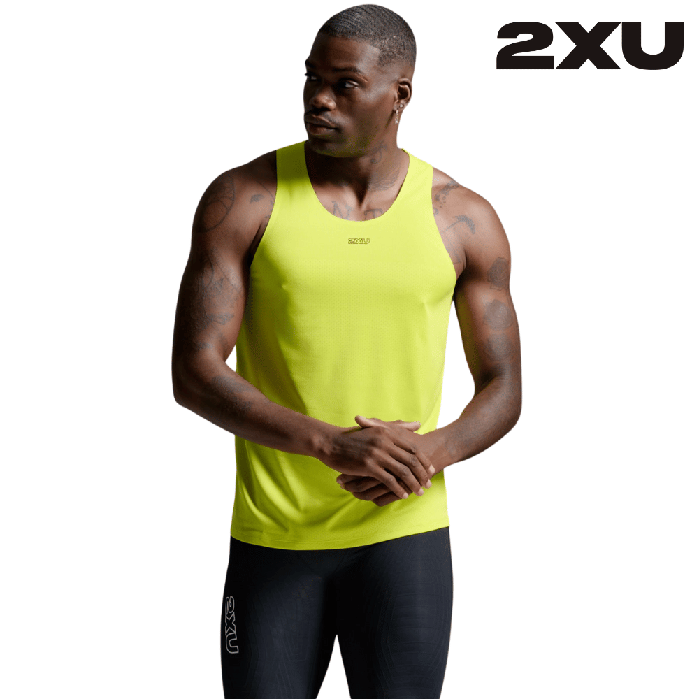 2XU Men Light Speed Tech Singlet - Volt / Black Reflective