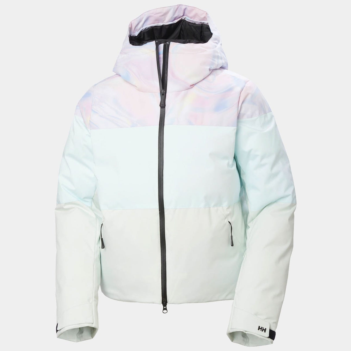 Explore Helly Hansen Women Nora Short Puffy Ski Jacket - Reflections AOP for trail, outdoor & lifestyle use | Liv Activ Singapore