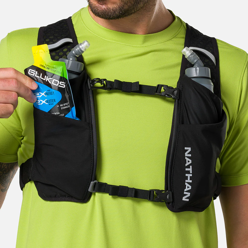Nathan Sports Quick Start 3.0 4L Soft Flask Hydration Pack - Black / Reflective Silver