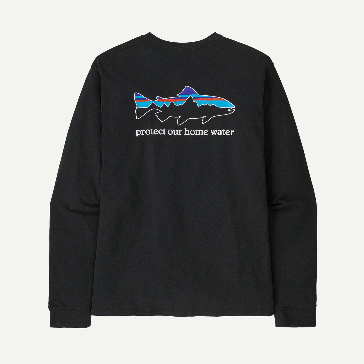 Patagonia Men Long-Sleeved Home Water Trout Responsibili-Tee - Black