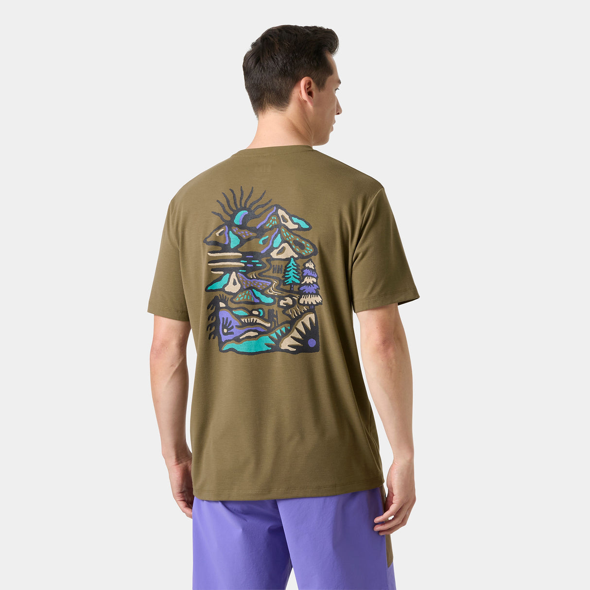 Explore Helly Hansen Men Skog Graphic T-Shirt - BedRock for trail, outdoor & lifestyle use | Liv Activ Singapore