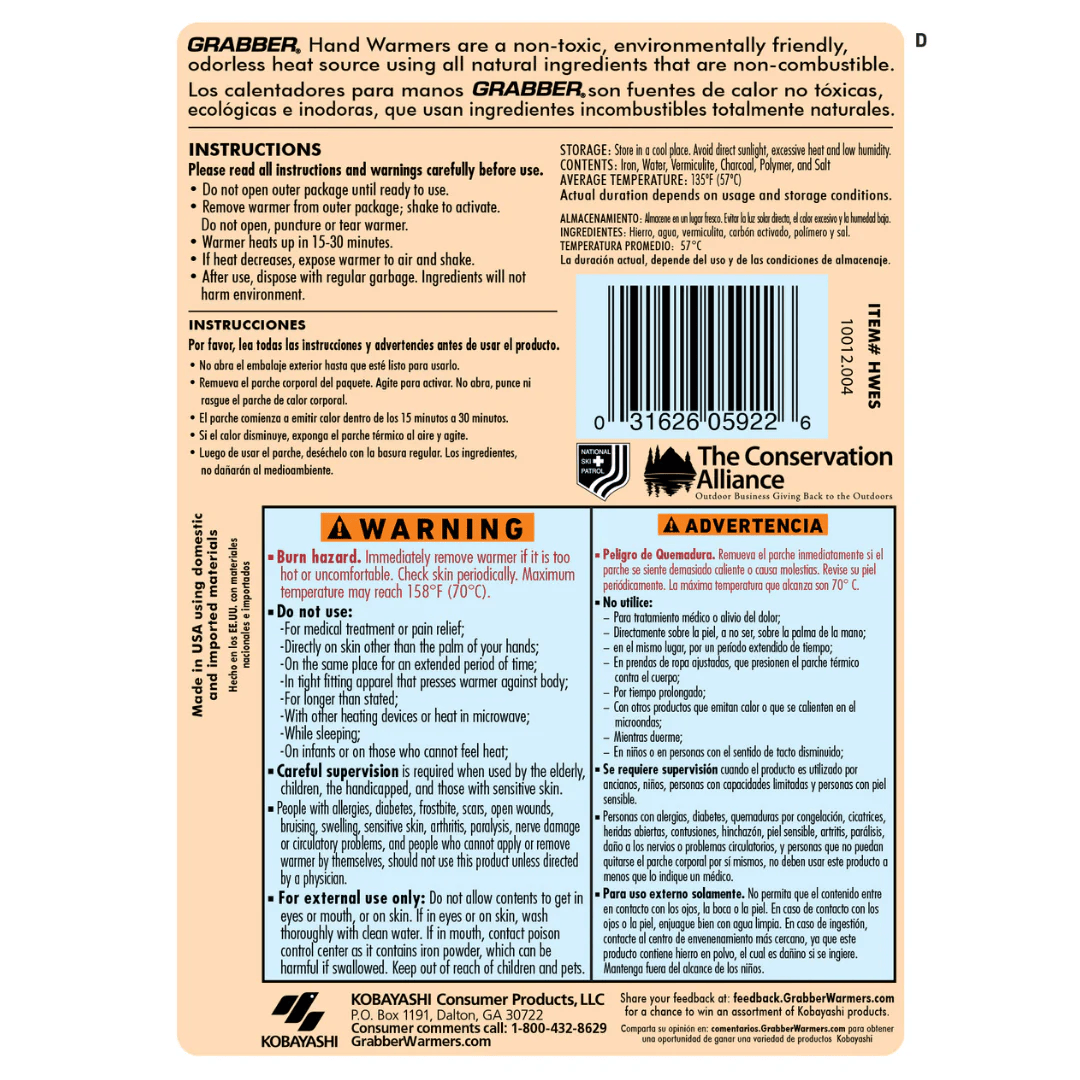 Shop Grabber Warmers at Liv Activ Singapore - Reliable Hand, Toe, and Body Warmers for Outdoor Adventures and Cold Weather Activities