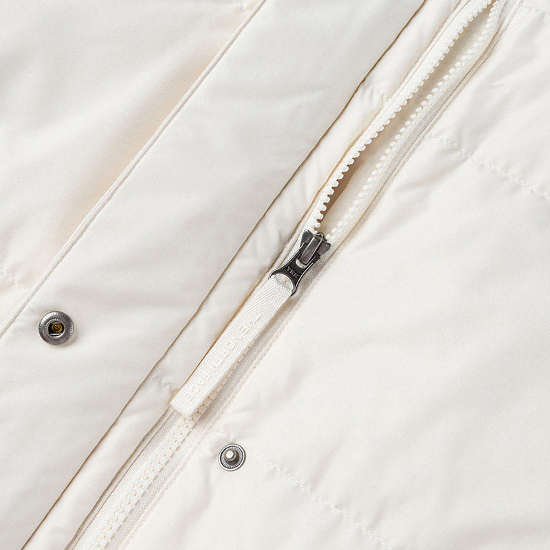 Explore The North Face Women Essential Long Down - AP White Dune for trail, outdoor & lifestyle use | Liv Activ Singapore