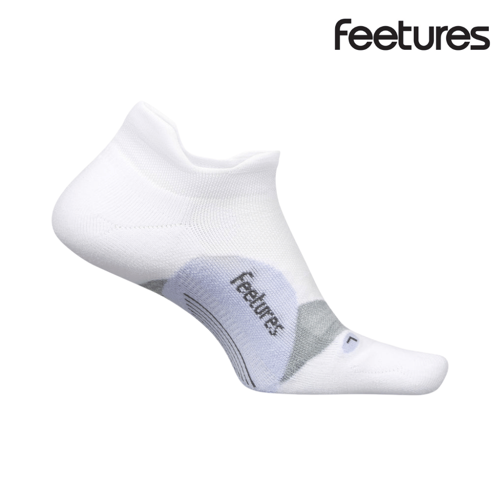 Feetures Active Elite Light Cushion No Show Tab - White Lilatech
