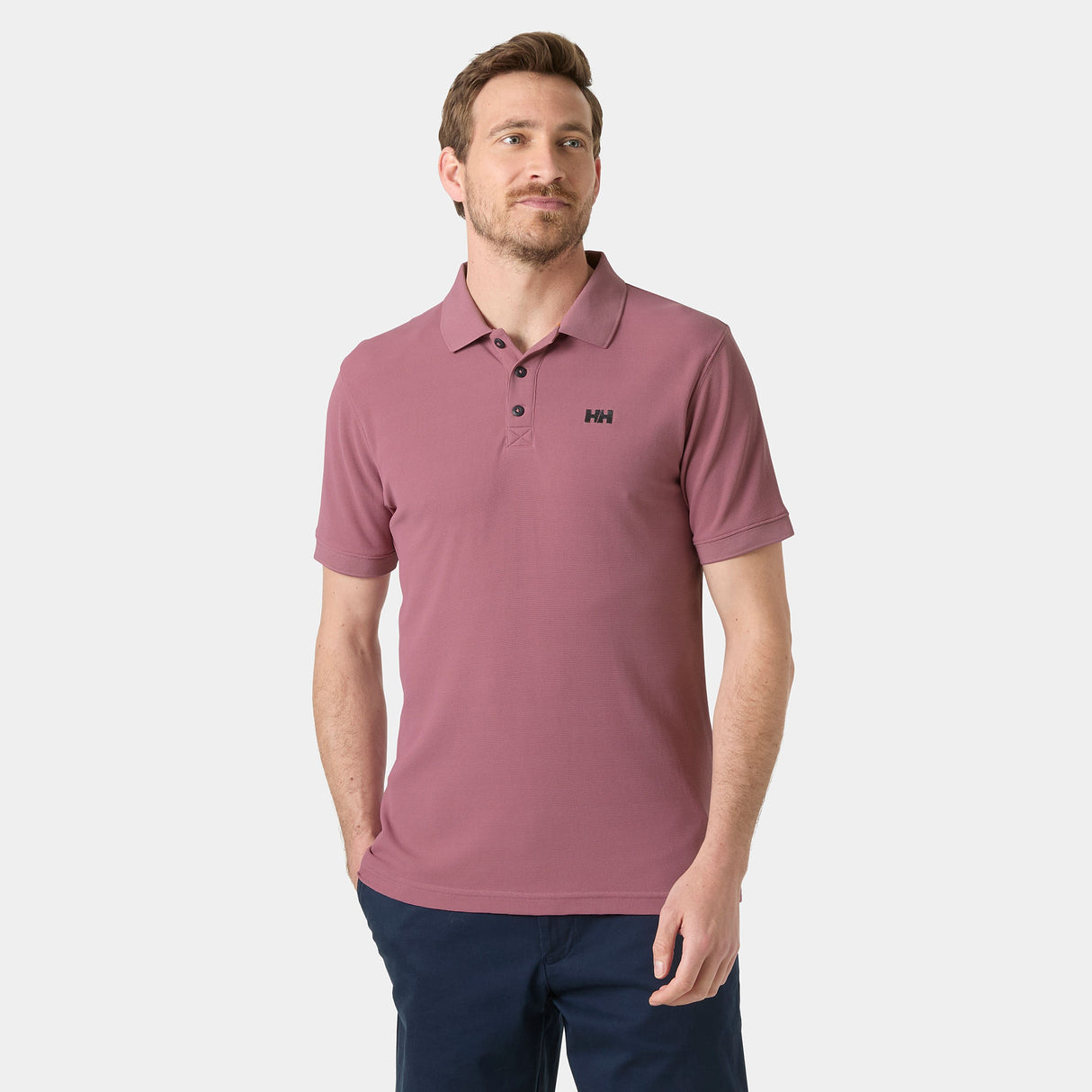 Explore Helly Hansen Men Driftline Polo - Wildberry for trail, outdoor & lifestyle use | Liv Activ Singapore