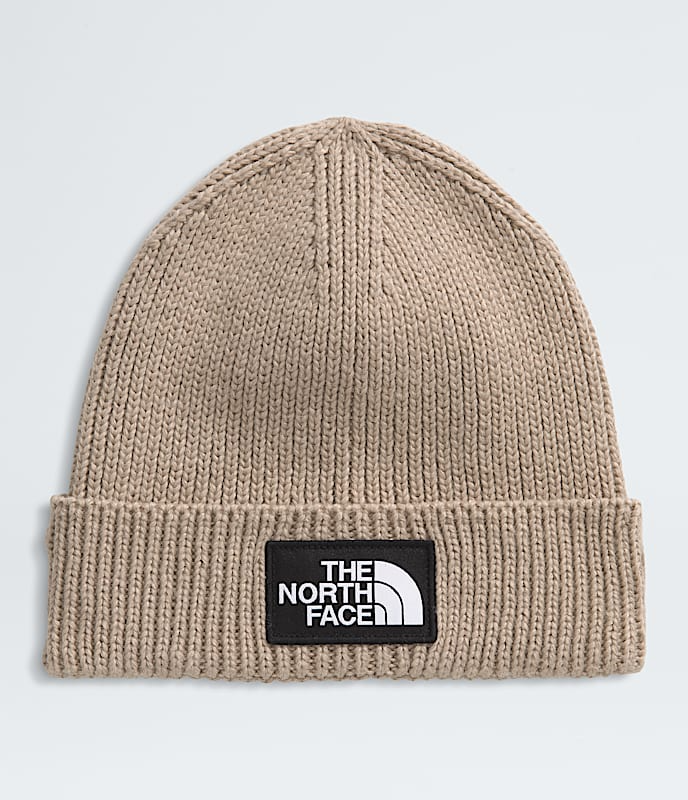 The North Face Unisex Logo Box Cuffed Beanie - Mushroom Grey