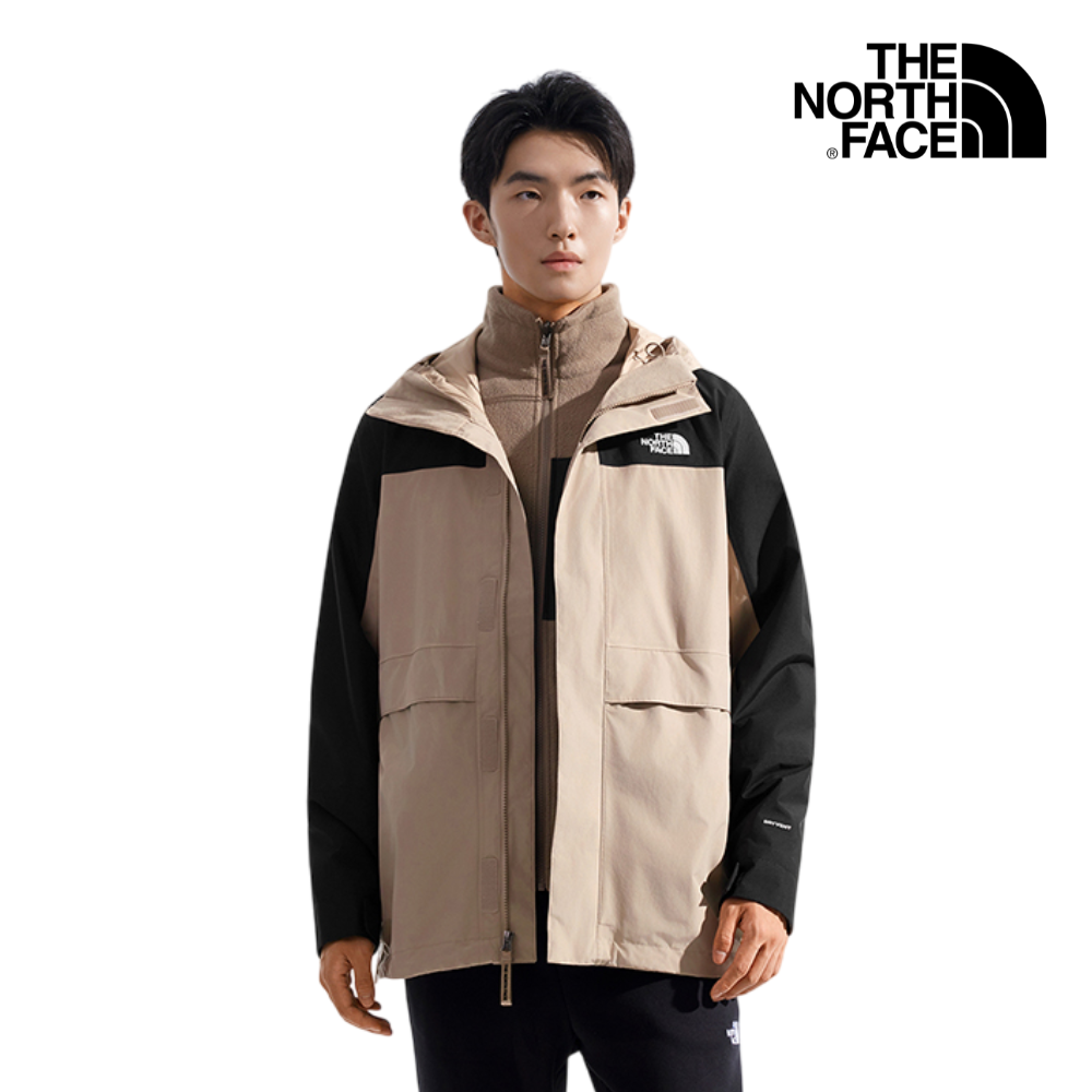 The North Face Men Elements Fleece Triclimate Jacket - AP Mushroom Grey / TNF Black / Mocha Brown