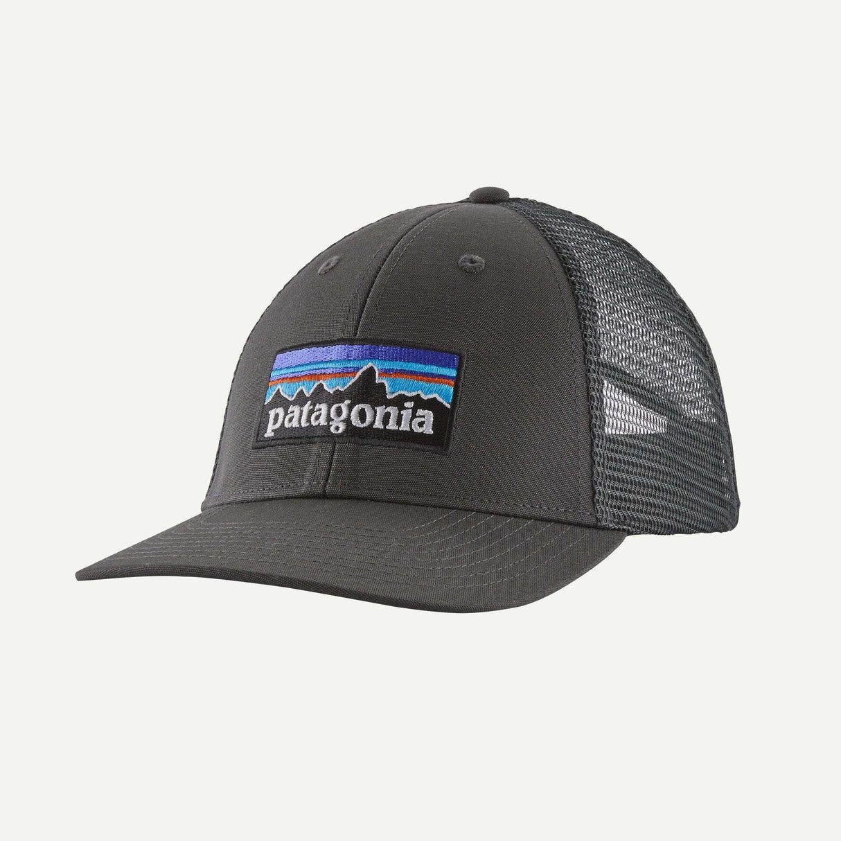 Explore Patagonia P-6 Logo LoPro Trucker Hat - Forge Grey for trail, outdoor & lifestyle use | Liv Activ Singapore