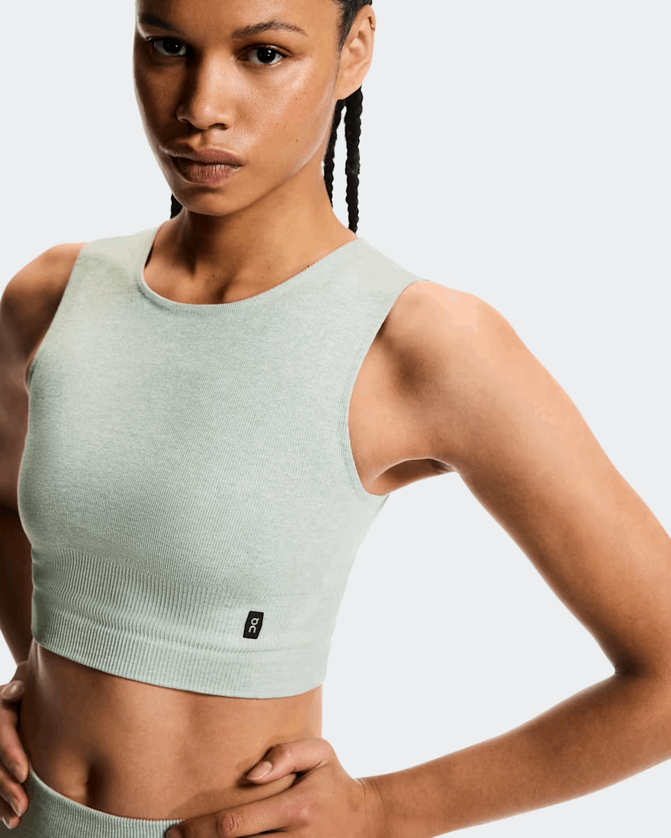 Explore On Women Studio Knit Crop - Mineral / Heather for trail, outdoor & lifestyle use | Liv Activ Singapore