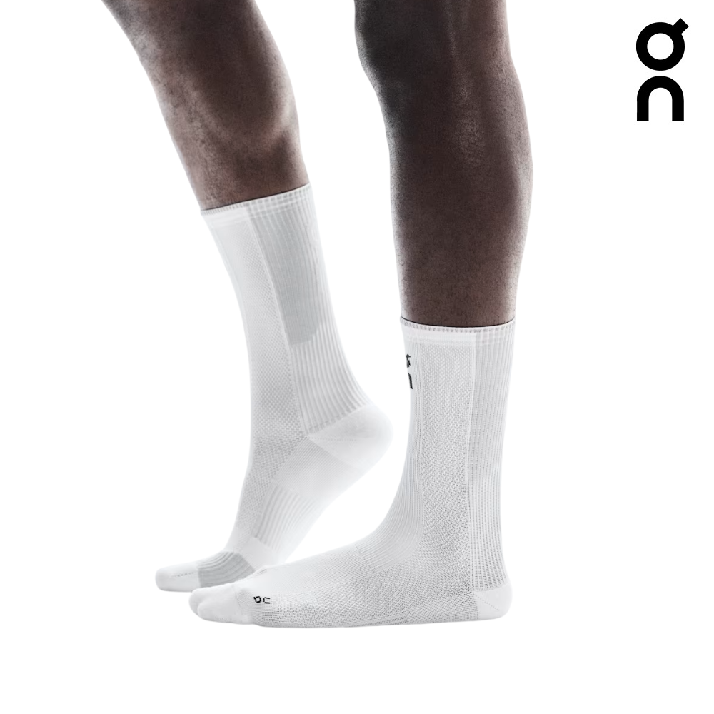Explore On Unisex Performance Run Sock High - White / Glacier for trail, outdoor & lifestyle use | Liv Activ Singapore