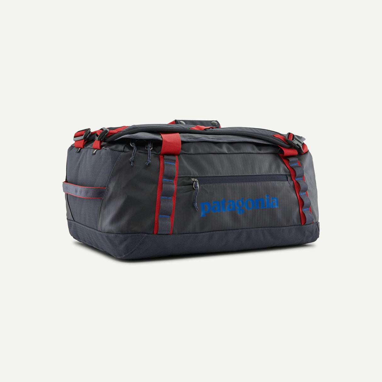 Explore Patagonia Black Hole® Duffel Bag 40L - Smolder Blue with Amanita Red for trail, outdoor & lifestyle use | Liv Activ Singapore