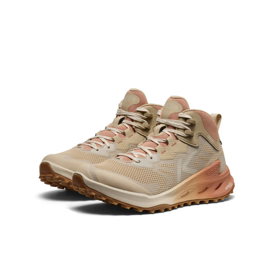 Explore KEEN Women Zionic NXT Mid Waterproof Hiking Shoe - Safari / Cork for trail, outdoor & lifestyle use | Liv Activ Singapore