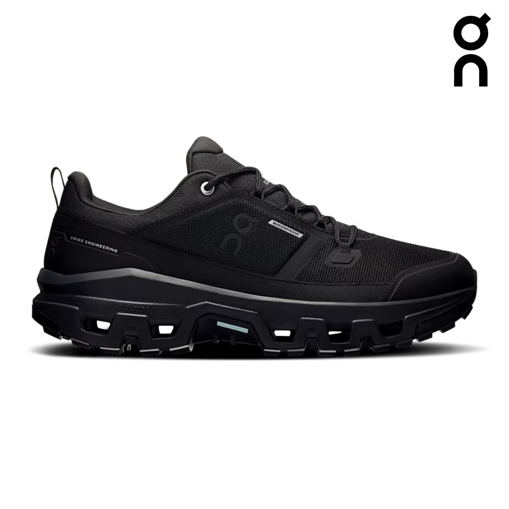 On Men Cloudrock Low Waterproof - Black / Black