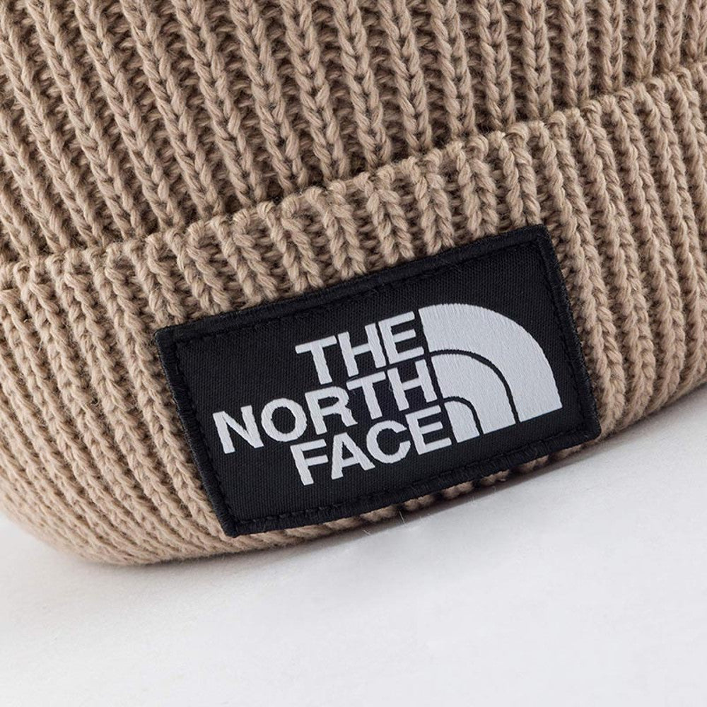 The North Face Unisex Logo Box Cuffed Beanie - Mushroom Grey