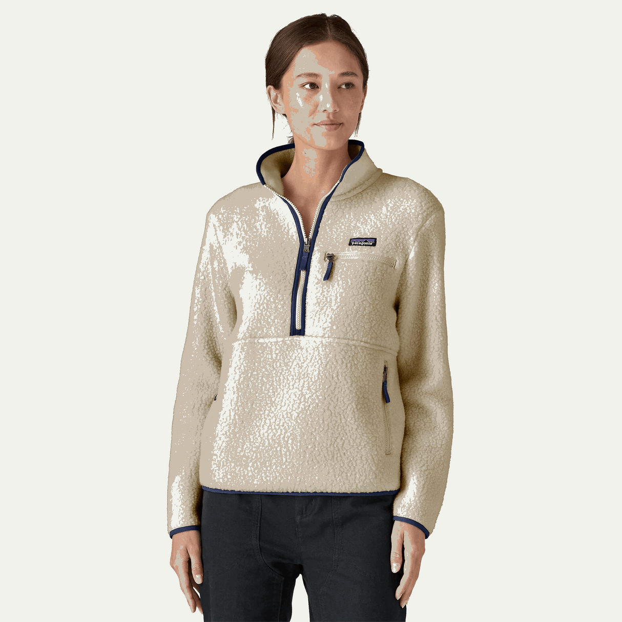 Explore Patagonia Women Retro Pile Fleece Marsupial Pullover - Natural for trail, outdoor & lifestyle use | Liv Activ Singapore