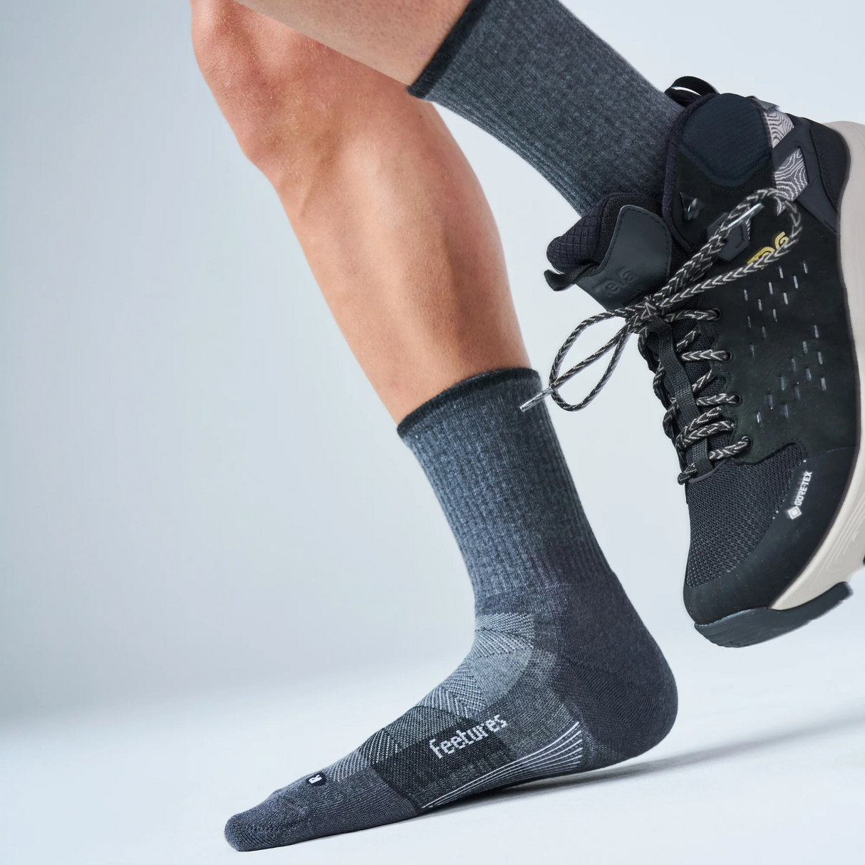 Explore Feetures Trail Max Cushion Mini Crew - Gray for trail, outdoor & lifestyle use | Liv Activ Singapore