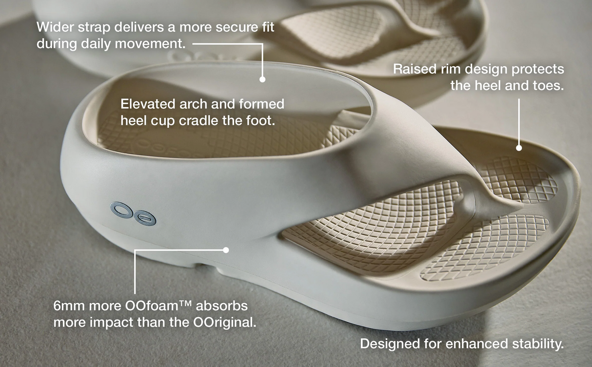 Explore OOFOS Unisex OOriginal Plus - Chalk for trail, outdoor & lifestyle use | Liv Activ Singapore