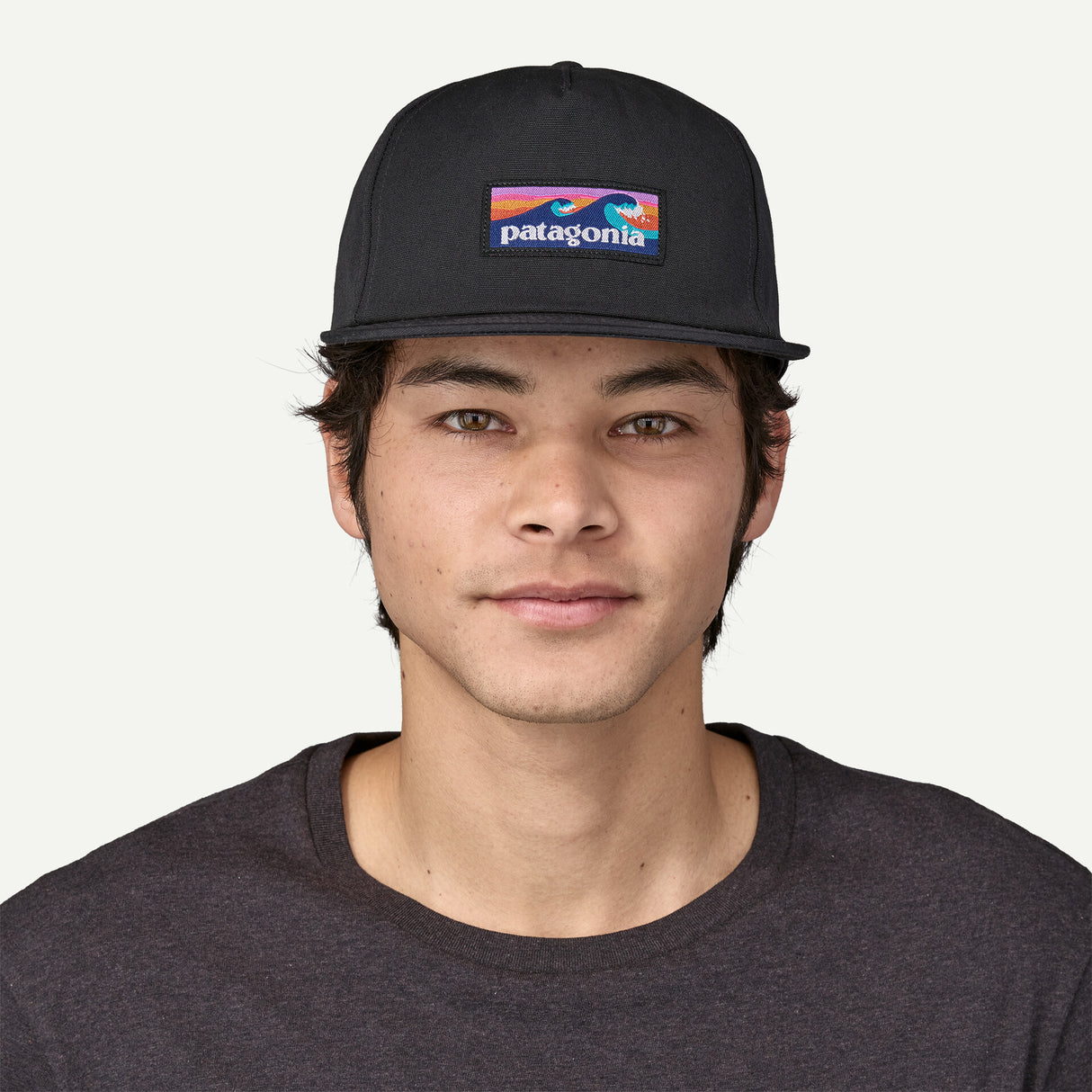 Explore Patagonia Boardshort Label Funfarer Cap - Ink Black for trail, outdoor & lifestyle use | Liv Activ Singapore