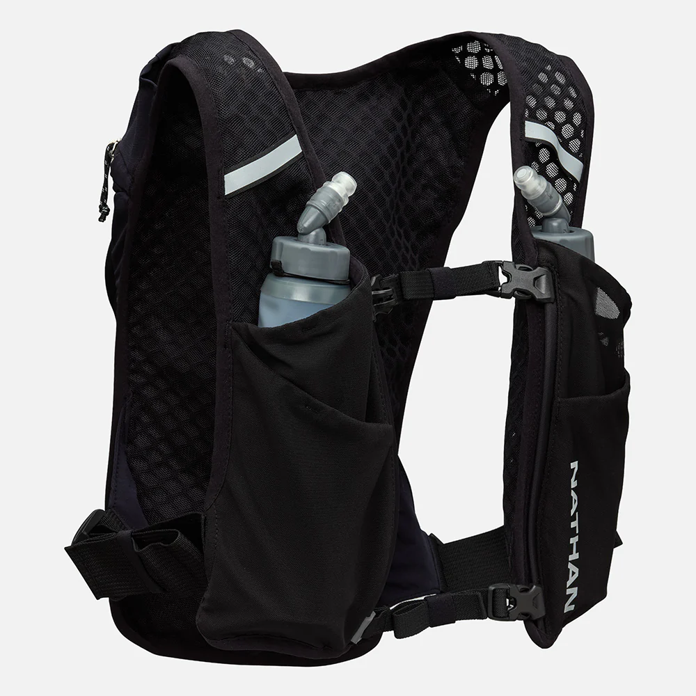 Nathan Sports Quick Start 3.0 4L Soft Flask Hydration Pack - Black / Reflective Silver