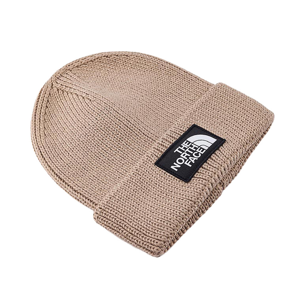The North Face Unisex Logo Box Cuffed Beanie - Mushroom Grey